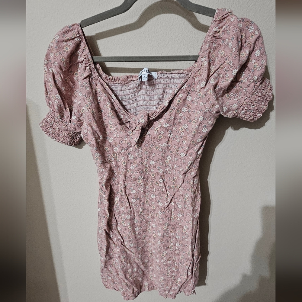 Mimi Chica Pink Floral Blouse